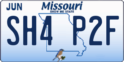 MO license plate SH4P2F