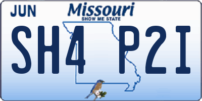 MO license plate SH4P2I