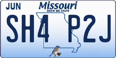 MO license plate SH4P2J