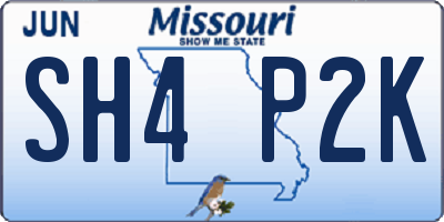 MO license plate SH4P2K