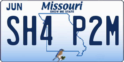 MO license plate SH4P2M