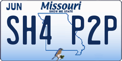 MO license plate SH4P2P