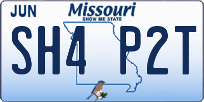MO license plate SH4P2T