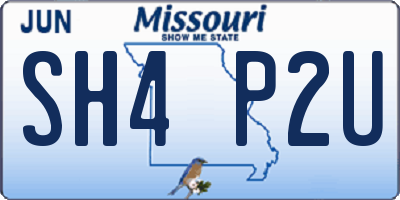 MO license plate SH4P2U