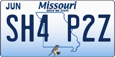 MO license plate SH4P2Z