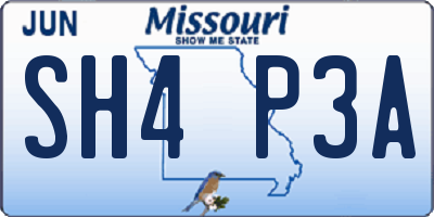 MO license plate SH4P3A