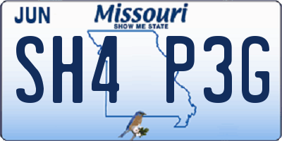 MO license plate SH4P3G