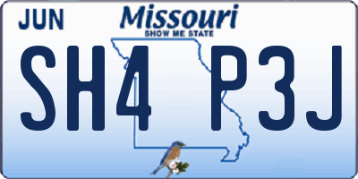 MO license plate SH4P3J