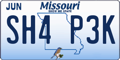 MO license plate SH4P3K