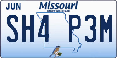 MO license plate SH4P3M