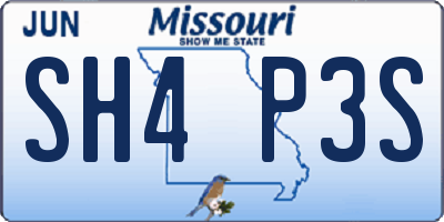 MO license plate SH4P3S