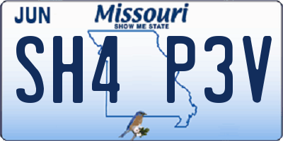 MO license plate SH4P3V