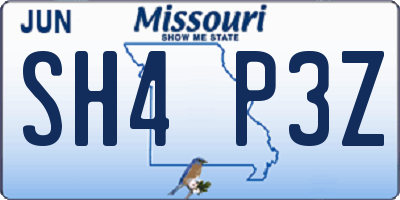 MO license plate SH4P3Z