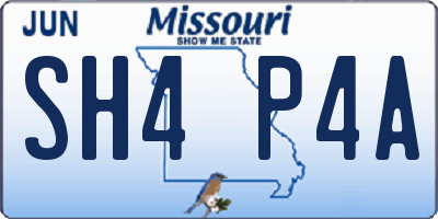 MO license plate SH4P4A