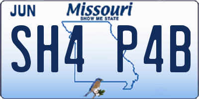 MO license plate SH4P4B