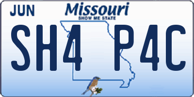 MO license plate SH4P4C