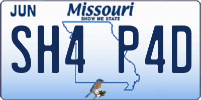 MO license plate SH4P4D