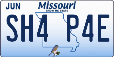 MO license plate SH4P4E