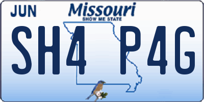MO license plate SH4P4G