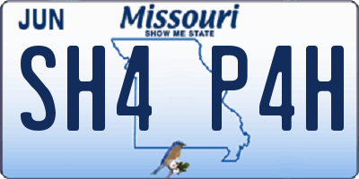 MO license plate SH4P4H