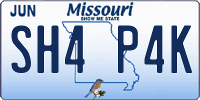 MO license plate SH4P4K