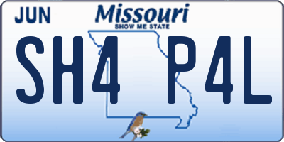 MO license plate SH4P4L