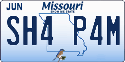 MO license plate SH4P4M