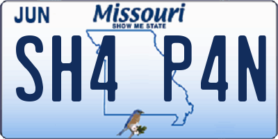 MO license plate SH4P4N