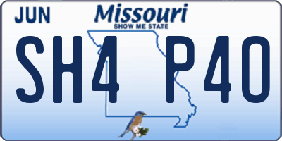 MO license plate SH4P4O