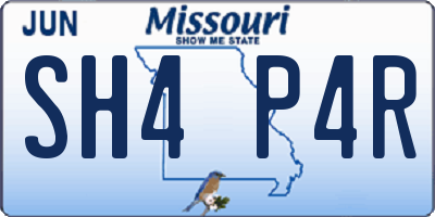 MO license plate SH4P4R