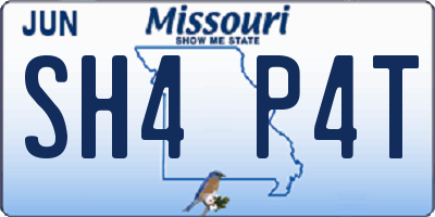 MO license plate SH4P4T