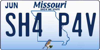 MO license plate SH4P4V