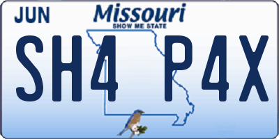 MO license plate SH4P4X