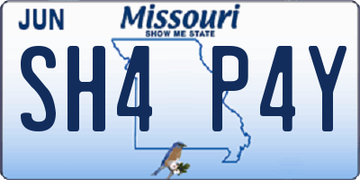MO license plate SH4P4Y
