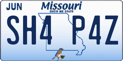 MO license plate SH4P4Z
