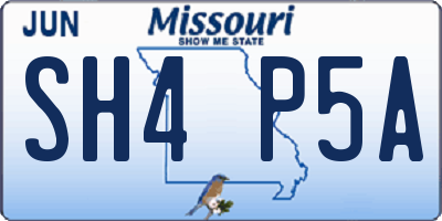 MO license plate SH4P5A