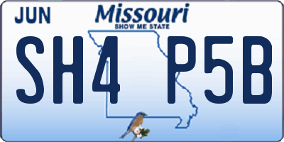 MO license plate SH4P5B