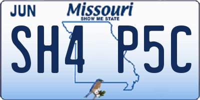 MO license plate SH4P5C