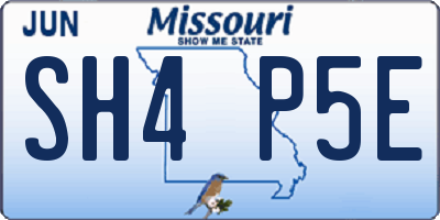 MO license plate SH4P5E