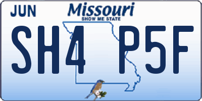 MO license plate SH4P5F