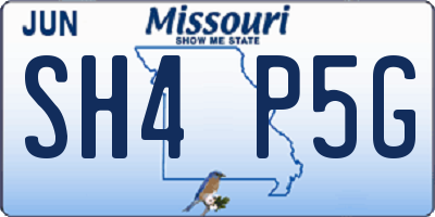 MO license plate SH4P5G
