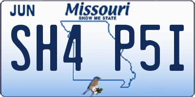 MO license plate SH4P5I