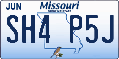 MO license plate SH4P5J