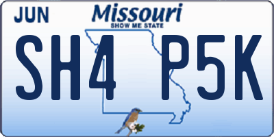 MO license plate SH4P5K