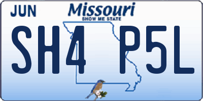 MO license plate SH4P5L