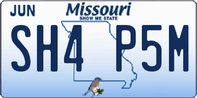 MO license plate SH4P5M
