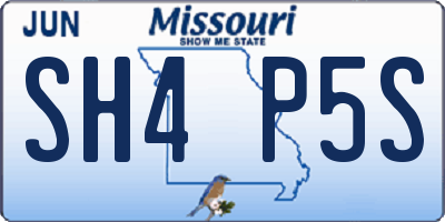 MO license plate SH4P5S