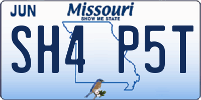 MO license plate SH4P5T