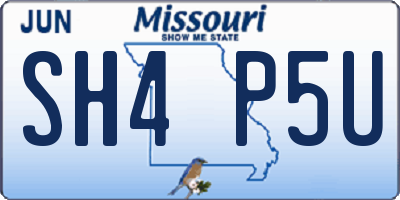 MO license plate SH4P5U