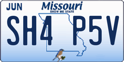 MO license plate SH4P5V